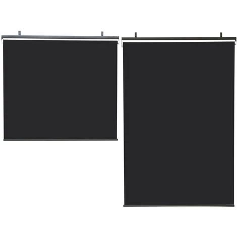 IDMARKET Lot De 2 Stores Enrouleurs L.124 X H. 225 CM Pour Pergola Noir 6 IDMARKET Lot De 2 Stores Enrouleurs L.124 X H. 225 CM Pour Pergola Noir - Image 4
