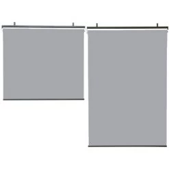 IDMARKET Lot De 2 Stores Enrouleurs L.124 X H. 225 CM Pour Pergola Gris Clair -Tente de réception Soldes 57257167 4