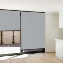 IDMARKET Lot De 2 Stores Enrouleurs L.124 X H. 225 CM Pour Pergola Gris Clair -Tente de réception Soldes 57257167 5