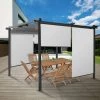 IDMARKET Lot De 2 Stores Enrouleurs L.124 X H. 225 CM Pour Pergola Blanc