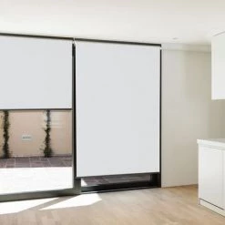 IDMARKET Lot De 2 Stores Enrouleurs L.124 X H. 225 CM Pour Pergola Blanc -Tente de réception Soldes 57257168 5