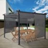 IDMARKET Lot De 2 Stores Enrouleurs Tamisants L.124 X H. 225 CM Pour Pergola Gris Anthracite