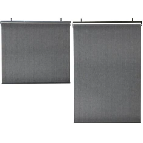 IDMARKET Lot De 2 Stores Enrouleurs Tamisants L.124 X H. 225 CM Pour Pergola Gris Anthracite 6 IDMARKET Lot De 2 Stores Enrouleurs Tamisants L.124 X H. 225 CM Pour Pergola Gris Anthracite - Image 4