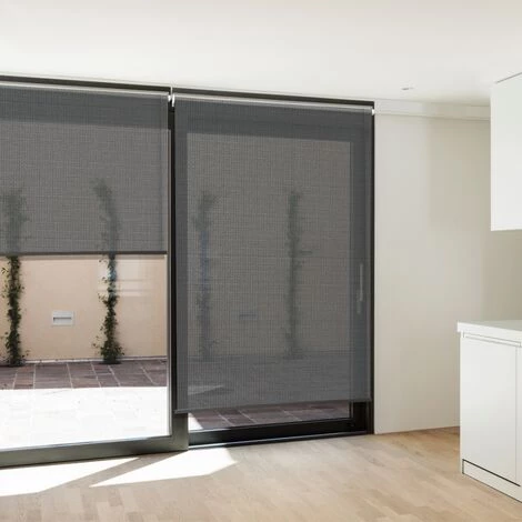 IDMARKET Lot De 2 Stores Enrouleurs Tamisants L.124 X H. 225 CM Pour Pergola Gris Anthracite 7 IDMARKET Lot De 2 Stores Enrouleurs Tamisants L.124 X H. 225 CM Pour Pergola Gris Anthracite - Image 5