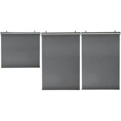 IDMARKET Lot De 3 Stores Enrouleurs Tamisants L.124 X H. 225 CM Pour Pergola Gris Anthracite -Tente de réception Soldes 57257171 4
