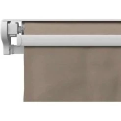 BEAU RIVAGE Store Banne Motorisé Semi Coffre 3,90 X 3m En Aluminium, Structure Blanche , Toile Taupe BEAURIVAGE -Tente de réception Soldes 57268544 4