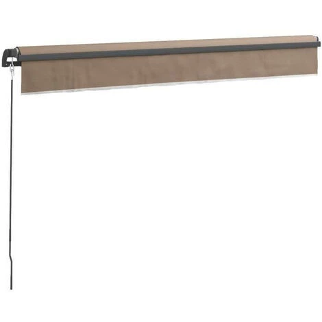 BEAU RIVAGE Store Banne Manuel Sans Coffre 2,40 X 2m En Aluminium, Structure Grise Anthracite, Toile Taupe BEAURIVAGE 7 BEAU RIVAGE Store Banne Manuel Sans Coffre 2,40 X 2m En Aluminium, Structure Grise Anthracite, Toile Taupe BEAURIVAGE - Image 5