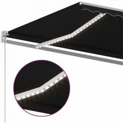 Topdeal Auvent Manuel Rétractable Avec LED 400x350 Cm Anthracite FF3068984_FR 11 Topdeal Auvent Manuel Rétractable Avec LED 400x350 Cm Anthracite FF3068984_FR -Tente de réception Soldes 57333589 5
