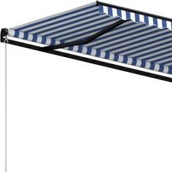 Topdeal Auvent Manuel Rétractable 400x350 Cm Bleu Et Blanc FF3069176_FR 11 Topdeal Auvent Manuel Rétractable 400x350 Cm Bleu Et Blanc FF3069176_FR -Tente de réception Soldes 57333628 5
