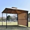 AOMMO Gazebo De Terrasse Grande Zone Couverte Avec Panneau Latéral En Acier Enduit De Poudre Toit Résistant Avec Revêtement Hydrofuge 3 M X 3 M X 2,6 M Tan -Tente de réception Soldes 57344110 1