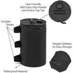 MACARON Water Bag Lot De 2 Pieds De Tonnelle Remplissables D'eau Pour Tonnelle De Jardin Gris LO-Ron -Tente de réception Soldes 57370924 3