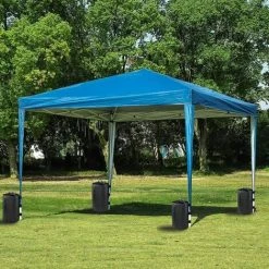 MACARON Water Bag Lot De 2 Pieds De Tonnelle Remplissables D'eau Pour Tonnelle De Jardin Gris LO-Ron -Tente de réception Soldes 57370924 5