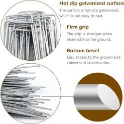 READCLY Lot De 60 Piquets De Fixation, Piquet Jardin De Fixation Galvanisés, Pour L'Aménagement Paysager, Couvre-Sol (2,5×40×150 Mm) -Tente de réception Soldes 57555870 3