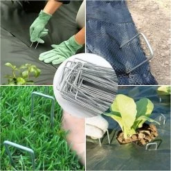 READCLY Lot De 60 Piquets De Fixation, Piquet Jardin De Fixation Galvanisés, Pour L'Aménagement Paysager, Couvre-Sol (2,5×40×150 Mm) -Tente de réception Soldes 57555870 5