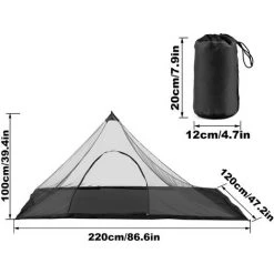 SUPERSELLER Tente De Camping Avec Sac De Transport Résistant à L'eau En Plein Air Tente En Maille Pour La Randonnée Randonnée Camping Pêche -Tente de réception Soldes 57567303 3