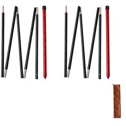 SUPERSELLER Poteau De Support De Tente Pliable Sections Multiples Poteaux De Tente De Camping En Alliage D'aluminium Pour Auvent De Porche Auvent Support De Pare-soleil , Le Noir - Le Noir