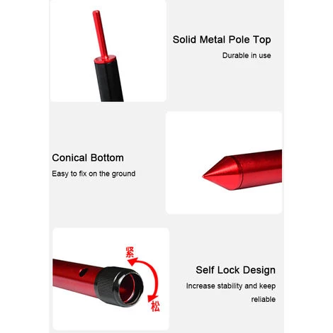 SUPERSELLER Poteau De Support De Tente Pliable Sections Multiples Poteaux De Tente De Camping En Alliage D'aluminium Pour Auvent De Porche Auvent Support De Pare-soleil , Le Noir - Le Noir 6 SUPERSELLER Poteau De Support De Tente Pliable Sections Multiples Poteaux De Tente De Camping En Alliage D'aluminium Pour Auvent De Porche Auvent Support De Pare-soleil , Le Noir - Le Noir – Image 4