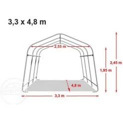 INTENT24.FR 3,3 X 4,8 M Garage, Abri De Stockage, PE Env. 260 G/m², Tente Garage Vert Foncé - Vert -Tente de réception Soldes 5757711 5