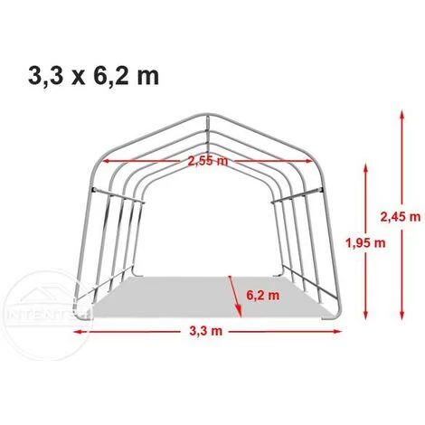 INTENT24.FR 3,3 X 6,2 M Garage, Abri De Stockage, PE Env. 260 G/m², Tente Garage Vert Foncé - Vert 7 INTENT24.FR 3,3 X 6,2 M Garage, Abri De Stockage, PE Env. 260 G/m², Tente Garage Vert Foncé - Vert - Image 5