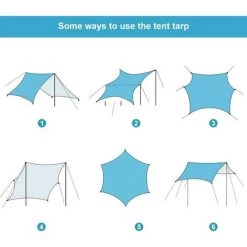 AIDUCHO Bâche De Tente Camping Bâche Imperméable Avec Piquets De Sol Et Cordes, Parasol UV Légère Bâche Pour Hamac Camping En Plein Air (3 * 3M) 10 AIDUCHO Bâche De Tente Camping Bâche Imperméable Avec Piquets De Sol Et Cordes, Parasol UV Légère Bâche Pour Hamac Camping En Plein Air (3 * 3M) -Tente de réception Soldes 57583809 4
