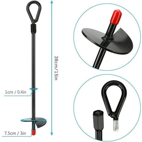 ABCRITAL 4 Pièces Piquets De Sol,38 Spirale D'Agrafes De Jardin Piquets Acier Robuste Piquets De Sol En Métal Piquets De Tente Ancrage Au Sol Robuste Pour Le Camping Clôture De Trampoline 4 ABCRITAL 4 Pièces Piquets De Sol,38 Spirale D'Agrafes De Jardin Piquets Acier Robuste Piquets De Sol En Métal Piquets De Tente Ancrage Au Sol Robuste Pour Le Camping Clôture De Trampoline - Image 2