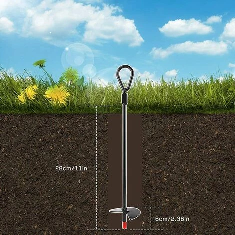 ABCRITAL 4 Pièces Piquets De Sol,38 Spirale D'Agrafes De Jardin Piquets Acier Robuste Piquets De Sol En Métal Piquets De Tente Ancrage Au Sol Robuste Pour Le Camping Clôture De Trampoline 6 ABCRITAL 4 Pièces Piquets De Sol,38 Spirale D'Agrafes De Jardin Piquets Acier Robuste Piquets De Sol En Métal Piquets De Tente Ancrage Au Sol Robuste Pour Le Camping Clôture De Trampoline - Image 4