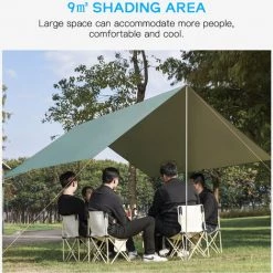 ASUPERMALL Auvent D'ombrage Extérieur Avec Sac De Transport Léger Tente De Camping Auvent De Plage Pour Camping Pique-nique Pêche Barbecue Fête Dans L'arrière-cour, Vert 9 ASUPERMALL Auvent D'ombrage Extérieur Avec Sac De Transport Léger Tente De Camping Auvent De Plage Pour Camping Pique-nique Pêche Barbecue Fête Dans L'arrière-cour, Vert -Tente de réception Soldes 57647788 3