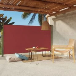 ASUPERMALL Auvent Latéral Rétractable De Patio 170x300 Cm Rouge