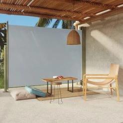 ASUPERMALL Auvent Latéral Rétractable De Patio 220x300 Cm Gris