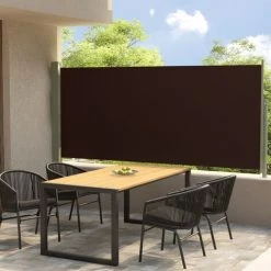 ASUPERMALL Auvent Latéral Rétractable De Patio 117x300 Cm Marron