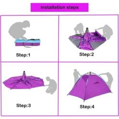 BAMNY Tente De Camping Autoportante | Tente Dôme Double Couche, Imperméable, Coupe-vent, Peut être Montée Rapidement, Convient Pour Le Camping Familial Et La Randonnée En Plein Air | 210 X 190 X 120 Cm -Tente de réception Soldes 57766010 3
