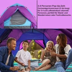 BAMNY Tente De Camping Autoportante | Tente Dôme Double Couche, Imperméable, Coupe-vent, Peut être Montée Rapidement, Convient Pour Le Camping Familial Et La Randonnée En Plein Air | 210 X 190 X 120 Cm -Tente de réception Soldes 57766010 4