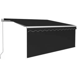 TRUE DEAL Auvent Manuel Rétractable Avec Store Et LED 3x2,5 M Anthracite -Tente de réception Soldes 57819354 2