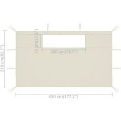TRUE DEAL Parois Latérales De Belvédère Avec Fenêtres 2 Pcs Crème -Tente de réception Soldes 57821562 5