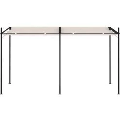 TRUE DEAL Belvédère Avec Toit Rétractable 400x300x233 Cm Crème -Tente de réception Soldes 57827457 2