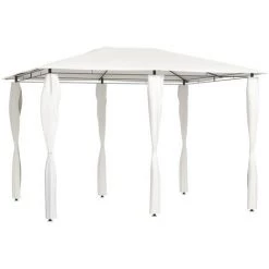 TRUE DEAL Belvédère Avec Revêtement De Poteaux 3x4x2,6 M Crème 160 G/m²