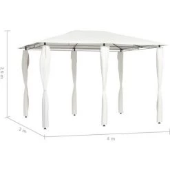 TRUE DEAL Belvédère Avec Revêtement De Poteaux 3x4x2,6 M Crème 160 G/m² -Tente de réception Soldes 57827664 4