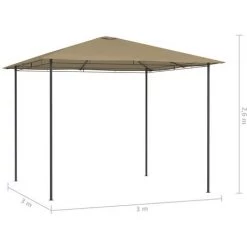 TRUE DEAL Belvédère 3x3x2,6 M Taupe 160 G/m² -Tente de réception Soldes 57827672 4