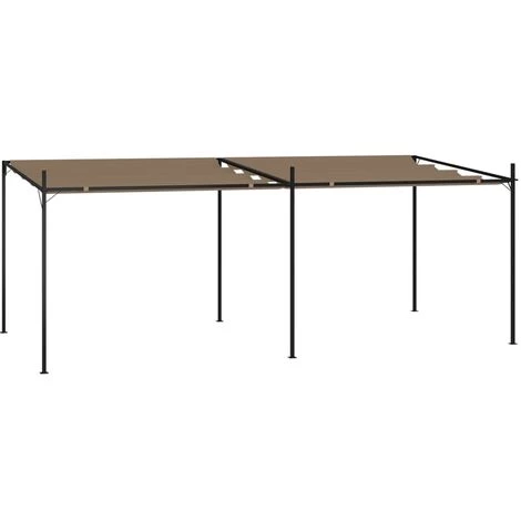 TRUE DEAL Belvédère Avec Toit Rétractable 600x300x233 Cm Taupe 3 TRUE DEAL Belvédère Avec Toit Rétractable 600x300x233 Cm Taupe