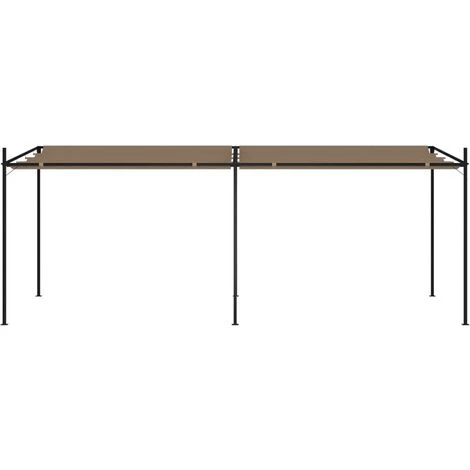 TRUE DEAL Belvédère Avec Toit Rétractable 600x300x233 Cm Taupe 4 TRUE DEAL Belvédère Avec Toit Rétractable 600x300x233 Cm Taupe - Image 2