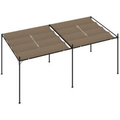 TRUE DEAL Belvédère Avec Toit Rétractable 600x300x233 Cm Taupe 9 TRUE DEAL Belvédère Avec Toit Rétractable 600x300x233 Cm Taupe -Tente de réception Soldes 57834332 3