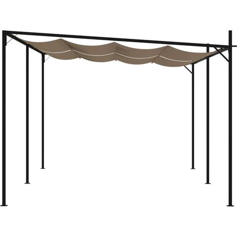 TRUE DEAL Belvédère Avec Toit Rétractable 600x300x233 Cm Taupe 7 TRUE DEAL Belvédère Avec Toit Rétractable 600x300x233 Cm Taupe - Image 5