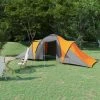 TRUE DEAL Tente De Camping 6 Personnes Gris Et Orange