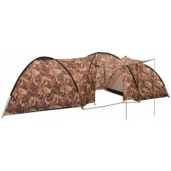 TRUE DEAL Tente Igloo De Camping 650x240x190 Cm 8 Personnes Camouflage