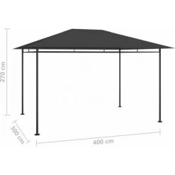 TRUE DEAL Belvédère 4x3x2,7 M Anthracite 180 G/m² -Tente de réception Soldes 57845159 5