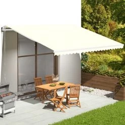 TRUE DEAL Tissu De Remplacement Pour Auvent Crème 5x3,5 M