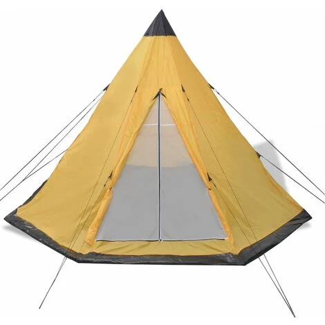 GroupM Tente De Camping En Plein Air Pour 4 Personnes Pour Le Camping En Plein Air, Les Festivals Et Les Vacances En Camping (jaune) 5 GroupM Tente De Camping En Plein Air Pour 4 Personnes Pour Le Camping En Plein Air, Les Festivals Et Les Vacances En Camping (jaune) – Image 3