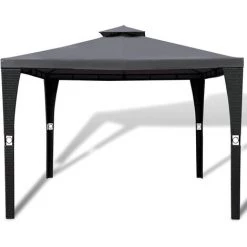 INLIFE Tonnelle Avec Toit 3x3 M Gris Foncé