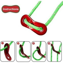 MACARON Cordes Pour Tente Réfléchissante 8 Pièces, Corde De Guidage Pour Tente Légère Avec Tendeur En Aluminium, Vert Guy Corde Idéal Pour Le Camping Randonnée Auvent Tente LO-Ron（Couleur Aléatoire Des œillets） -Tente de réception Soldes 57915801 4