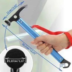 PERLE RARE Marteau De Camping Avec Extracteur De Piquet - Marteau De Tente Avec Dragonne - Marteau De Piquet En Aluminium - Accessoires De Camping (Marteau De Tente Aluminium - 1 Pièce) -Tente de réception Soldes 58039418 5